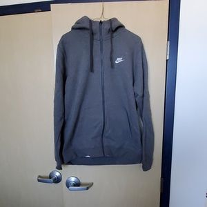 Grey Nike Zip-Up Hoodie